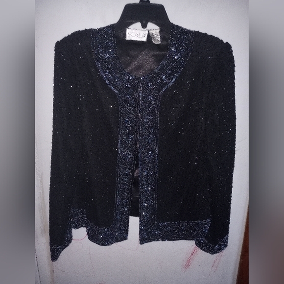 SCALA Silk beaded & sequined jacket blazer - Picture 9 of 12